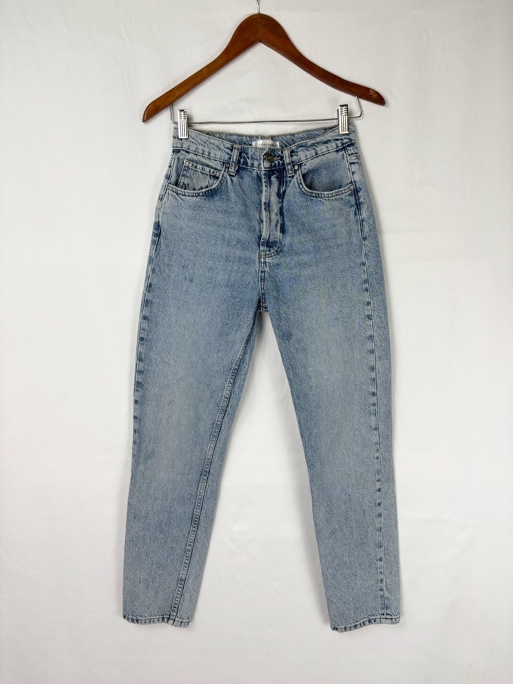 Anine Bing Slim Straight Jean Light Wash Size 26 Denim High Waist